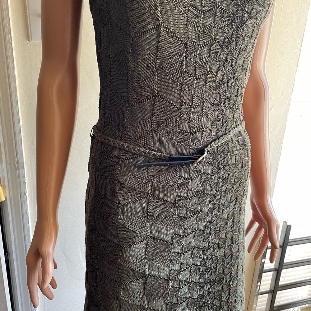 Anne Klein Green Sleeveless Lined Stretch Knit Sheath Dress NWOT